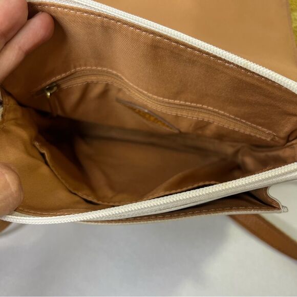 Fossil Kinley Brown/White/Grey Stripe Small Crossbody Women’s Bag - Picture 10 of 12